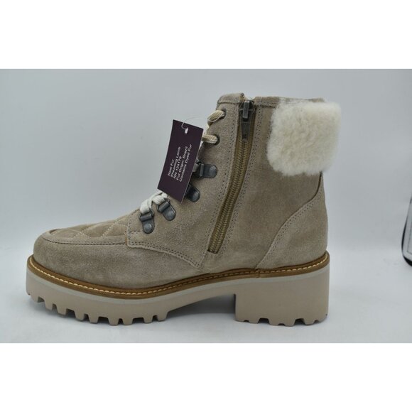 Johnston & Murphy Women Size 7.5 Emmalynn Taupe Suede Shearling Hiker Boot Shoes - Picture 9 of 13